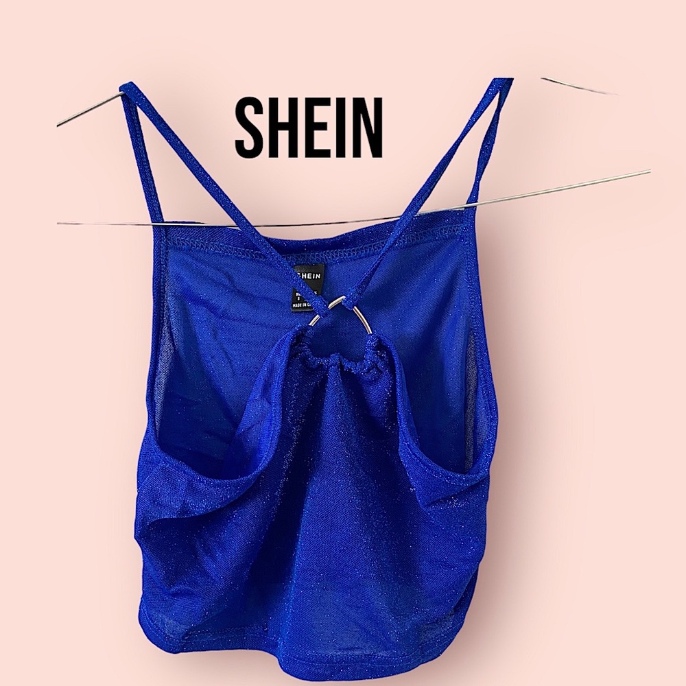 Blue Shein crop top